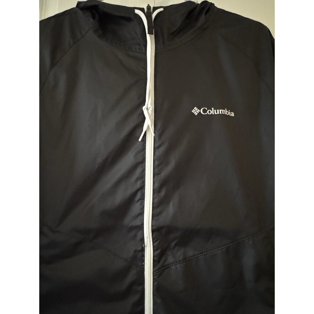 Columbia Flash Forward Hooded Windbreaker Black & White Full-Zip Jacket Size S - Picture 5 of 6